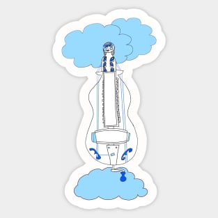 Hurdy-Gurdy head in the Clouds 2 Sticker